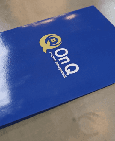 On Q folder graphic